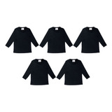 Kit 5 Blusas Térmicas Infantil Atacado Manga Longa Básica
