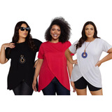 Kit 5 Blusas Transpassada