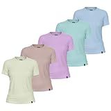 Kit 5 Blusinha Feminina Tshirt Cores