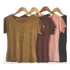 Kit 5 Blusinhas T-shirt Suede Moda Lançamento Outono-inverno