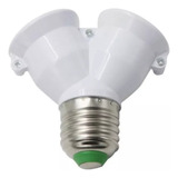 Kit 5 Bocal Soquete Adaptador Tipo Y Duplo 2 Lâmpadas E27 Luz N a 127 220v