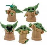 Kit 5 Bonecos Miniatura Baby Yoda