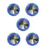 Kit 5 Botão  Côncavo Espelhado Led Azul 4 Vias Neo 24v Otis
