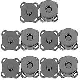Kit 5 Botões Magnéticos 14mm Fecho Imantado Preto P Costurar Imã