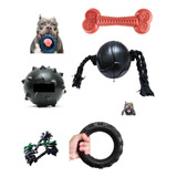 Kit 5 Brinquedo Maciço Cães Grande Porte Pneu Bola Cordaosso