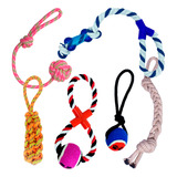 Kit 5 Brinquedos Cordas Mordedores Puxador P Cachorro