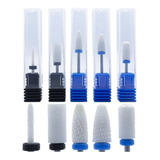 Kit 5 Brocas Cerâmica Profissional Unhas Gel Acrigel Fibra