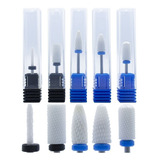 Kit 5 Brocas Cerâmica Profissional Unhas Gel Acrigel Fibra