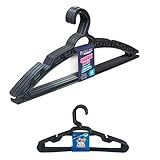 Kit 5 Cabides Adulto 5 Cabides Infantil Preto Reforçado