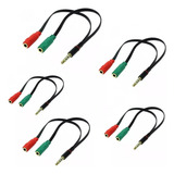 Kit 5 Cabo Adaptador P3 P P2 Combo Fone E Microfone Headset