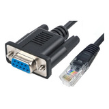 Kit 5 Cabo Console Cisco Adaptador Db9 Femea Rj45 Macho Cor Preto