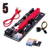 Kit 5 Cabo Riser 009s Pci e 16x Usb 3 0 60cm Pronta Entrega