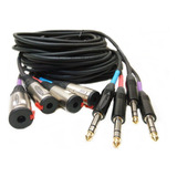 Kit 5 Cabos Extensão Fone Ouvido P10 St M X P10 St F 10 Mts