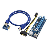 Kit 5 Cabos Riser Mineração Pci 16x Mini Pci e 60cm Usb U34 Cor Azul