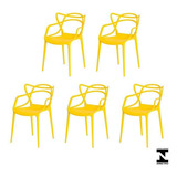 Kit 5 Cadeiras Allegra Amarela Sala