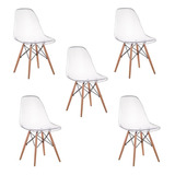 Kit 5 Cadeiras Charles Eames Wood