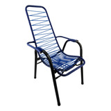 Kit 5 Cadeiras De Area Fio Varanda Jardim Descanso Cor Azul