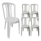 Kit 5 Cadeiras Plásticas Bistrô Arcos Branca Até 182 Kg