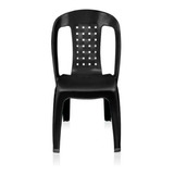 Kit 5 Cadeiras Plásticas Empilhável Bistrô Preta Arqplast