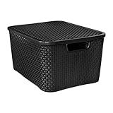 Kit 5 Caixas Organizadora Rattan Empilhavel 20 Litros