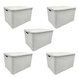 Kit 5 Caixas Organizadora Rattan Pequena - 7 Litros - Branca