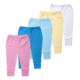 Kit 5 Calça Culote Bebê Vira Pé Algodão Premium Antialérgico