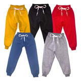 Kit 5 Calça Frio Infantil Moletom Flanelada Abrigo Unisex
