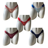 Kit 5 Calcinha Tanga Asa Delta Sexy Renda microfibra Luxo