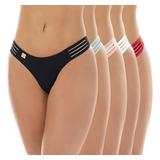 Kit 5 Calcinha Tanga Fio Dental Microfibra Atacado Revenda