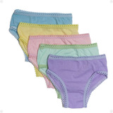 Kit 5 Calcinhas Menina Infantil Colorida Algodão Confortável