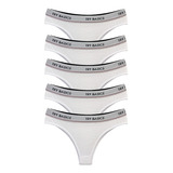 Kit 5 Calcinhas Tanga Cotton Algodão Confortável Elástico