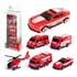 Kit 5 Caminhões De Bombeiro Carrinhos Brinquedo Helicóptero