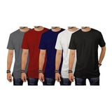 Kit 5 Camisa Blusa Camisetas Lisa Básica Masculina Promoção