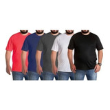 Kit 5 Camisa Masculina Camiseta Plus Size Lisa Não Amassa