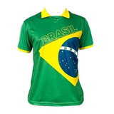 Kit 5 Camisa Polo Bandeira Brasil