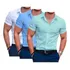 Kit 5 Camisa Social Masculina Manga Curta Slim Fit Luxo 