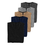 Kit 5 Camisas Camisetas Masculina Plus Size Big Lisa Gola V