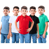Kit 5 Camisas Infantis Polo Piquet