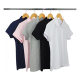 Kit 5 Camisas Polo Piquet Feminina