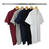 Kit 5 Camisas Polo Piquet Masculina