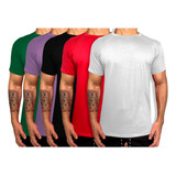 Kit 5 Camiseta Básica Blusa Camisa Casual Treino Masculina E