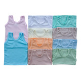 Kit 5 Camiseta Blusa Regata Bebê Malha Algodão Menina