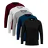 Kit 5 Camiseta Manga Longa Masculina Slim Algodão 30.1 Zaroc