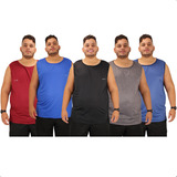 Kit 5 Camiseta Regata Masculina Academia Dryfit Plus Size