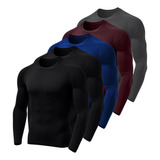 Kit 5 Camiseta Segunda Pele Térmica Proteção Solar Uv Camisa