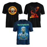 Kit 5 Camisetas Banda