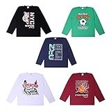 Kit 5 Camisetas Básica Infantil Masculina Menino Manga Longa Algodão Tam   4 6 8 10 12 14 16 Anos Tamanho 12