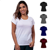 Kit 5 Camisetas Básicas Feminina Babylook