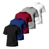 Kit 5 Camisetas Básicas Masculina Dry