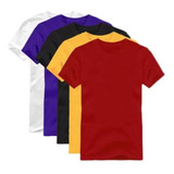 Kit 5 Camisetas Básicas Masculinas Gola